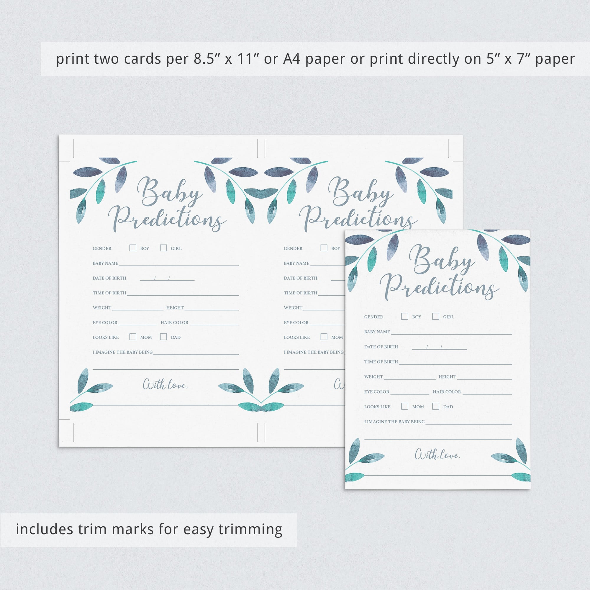 Baby predictions game for winter theme baby shower by LittleSizzle