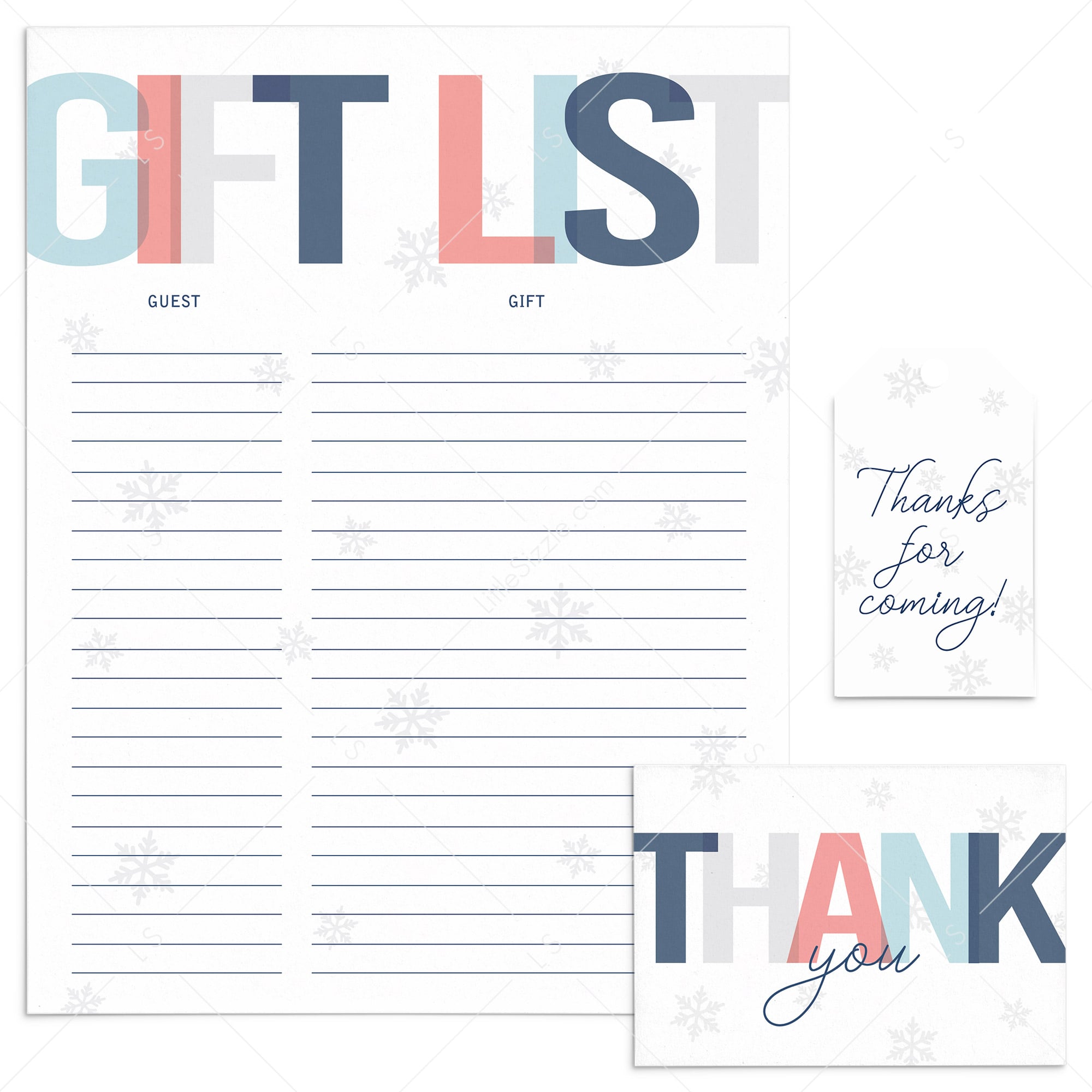 Winter Party Supplies Printable Package by LittleSizzle