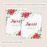 Holiday Party Favors Sign Printable