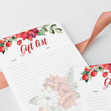 Red and Greenery Holiday Gift List Printable
