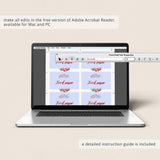 Christmas Food Labels Template - Tented and Flat Cards