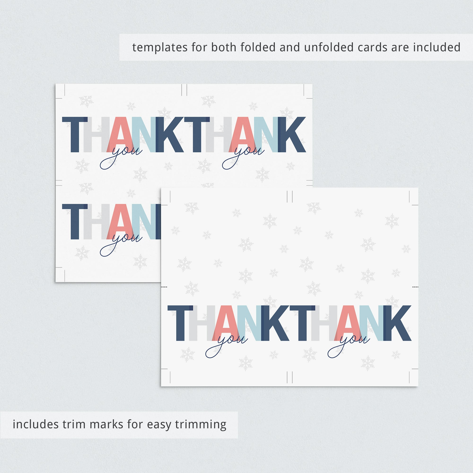 Boy winter shower thank you notes printable by LittleSizzle