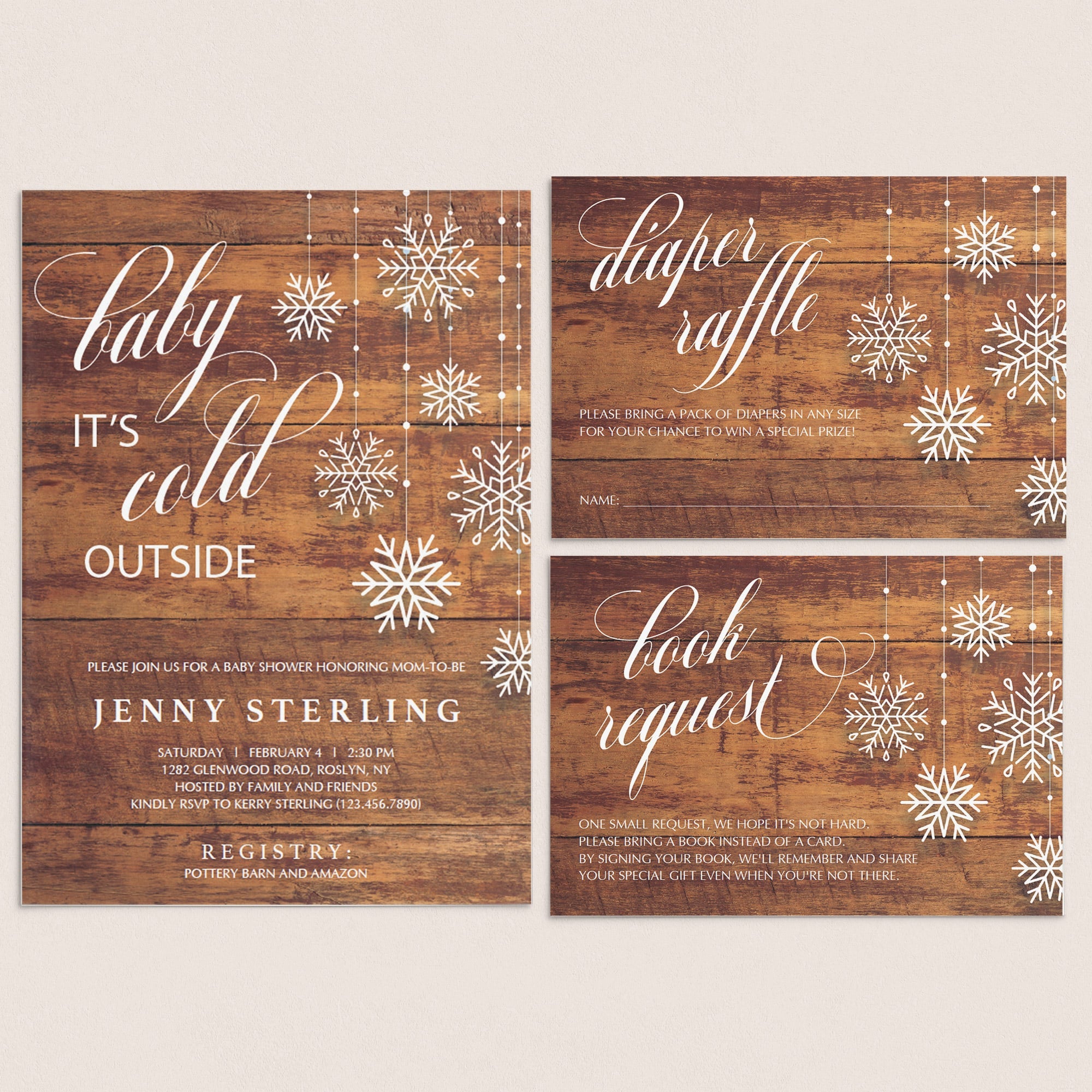 Winter wonderland baby shower invitations template by LittleSizzle