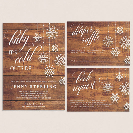 Winter wonderland baby shower invitations template by LittleSizzle