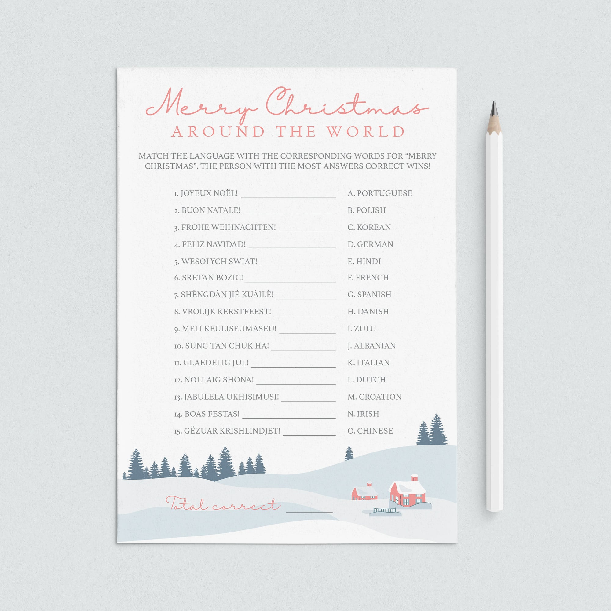 Translate Merry Christmas Around the World Game by LittleSizzle