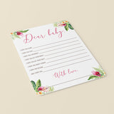 Summer Baby Shower Wishes for Baby Printable Cards