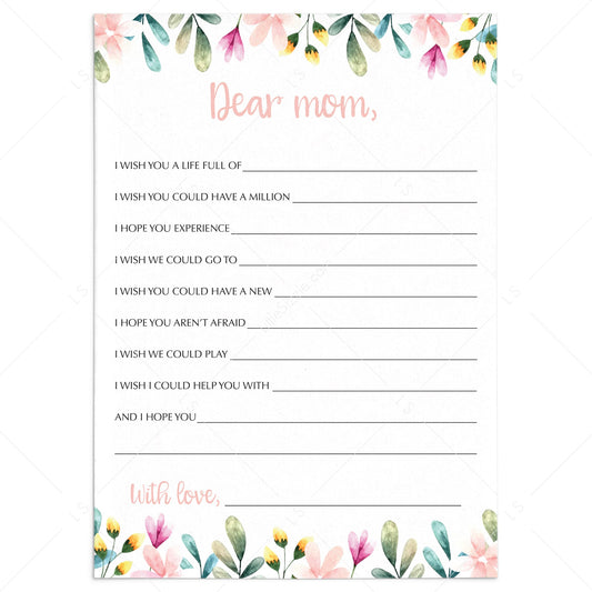 Floral Wishes For Mom Cards Instant Download by LittleSizzle