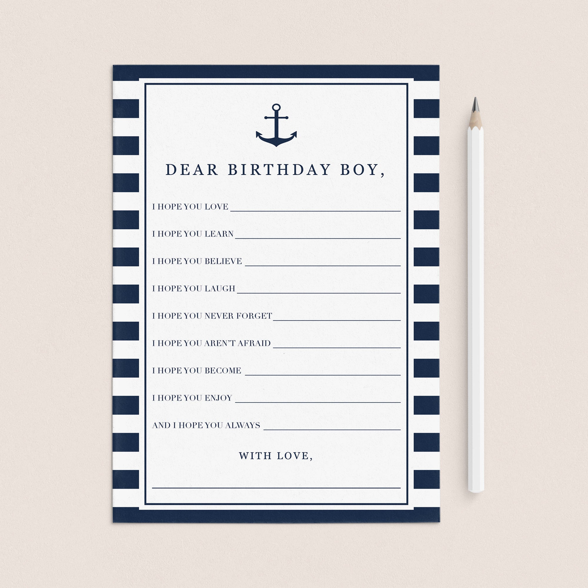 Wishes and Advice for The Birthday Boy Printable by LittleSizzle