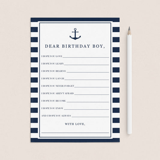 Wishes and Advice for The Birthday Boy Printable by LittleSizzle