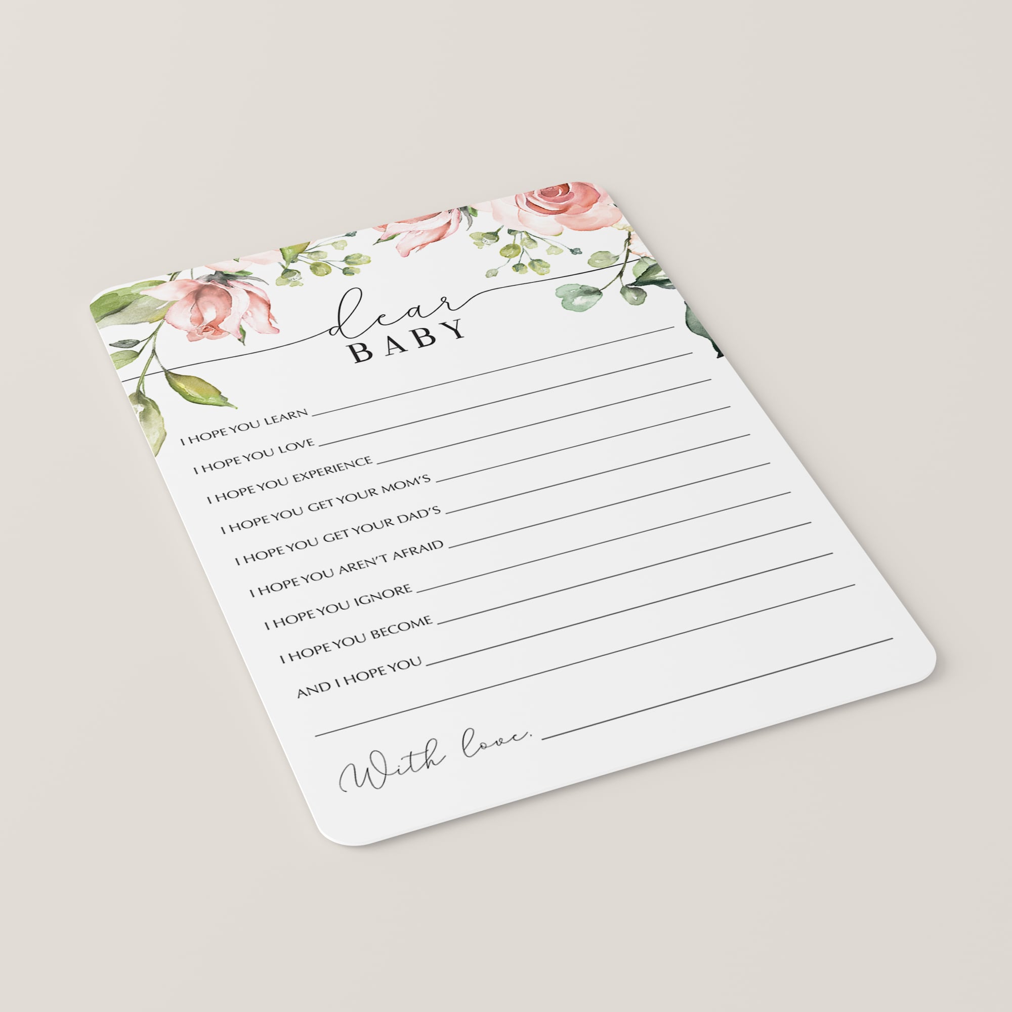 Dear baby party games PDF printable by LittleSizzle