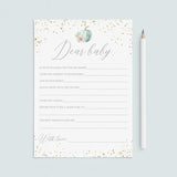 Dear Baby Cards for Pumpkin Baby Shower by LittleSizzle