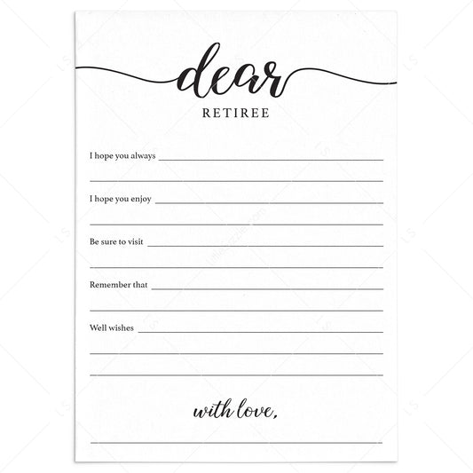 Well Wishes for Retirement Cards Printable by LittleSizzle