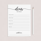 Minimal Calligraphy Retirement Cards Printable