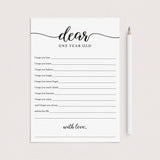 First Birthday Wishes and Advice Card Printable by LittleSizzle