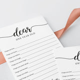 First Birthday Wishes and Advice Card Printable