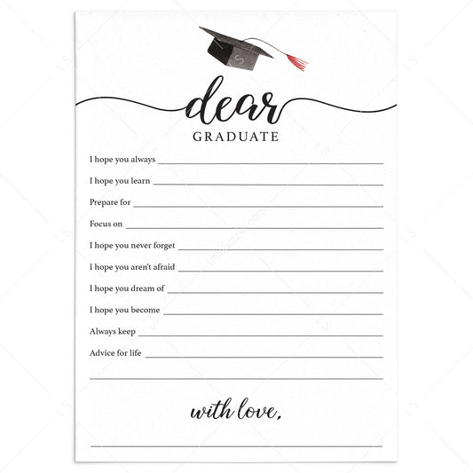 Printable Graduation Wishes Cards by LittleSizzle