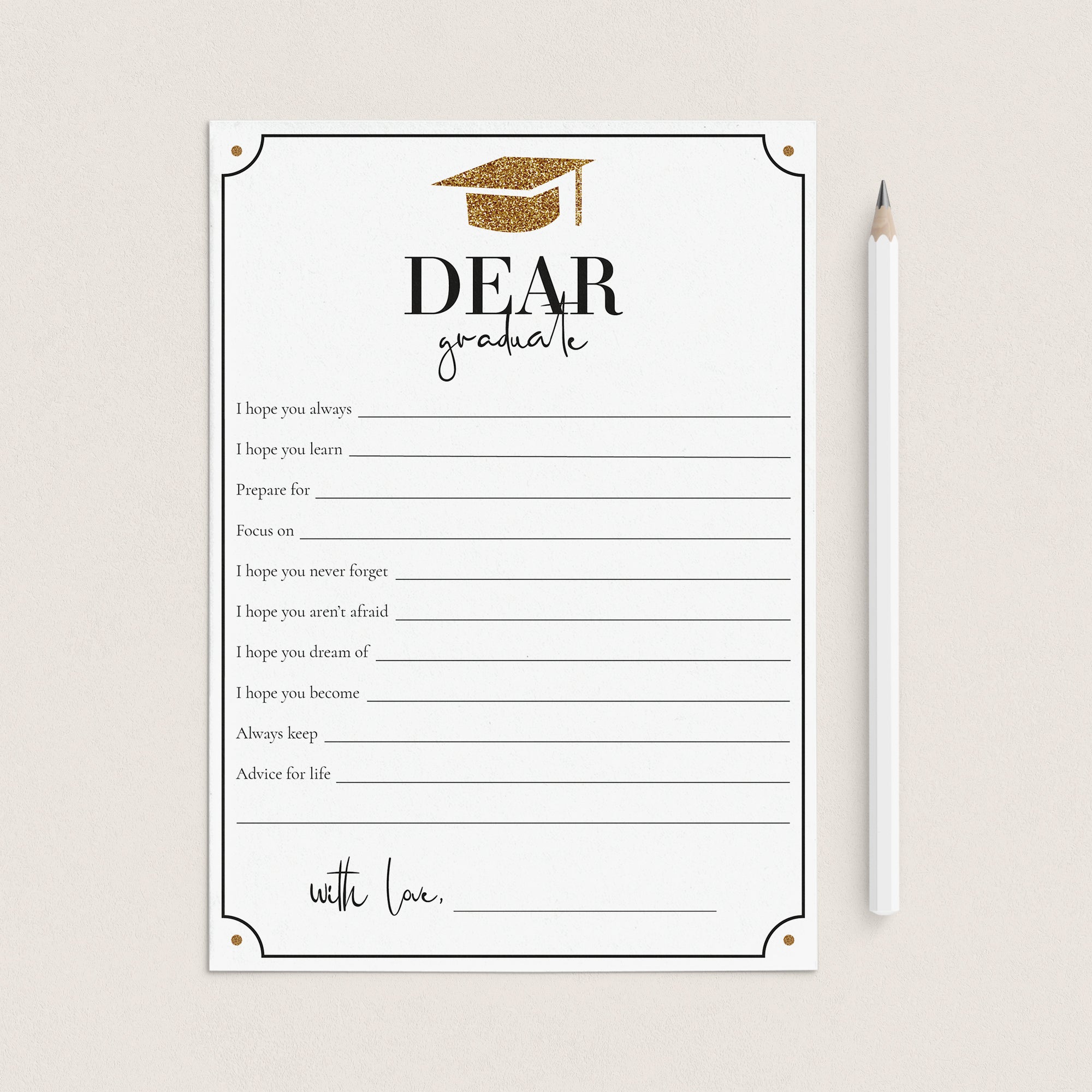 Advice and Well Wishes for the Graduate Cards Printable by LittleSizzle