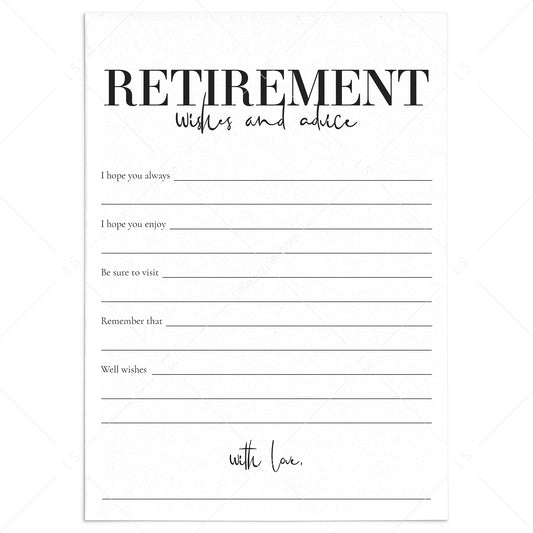 Modern Retirement Wishes Cards Printable by LittleSizzle