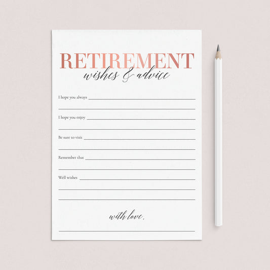 Women's Retirement Wishes and Advice Cards Printable by LittleSizzle