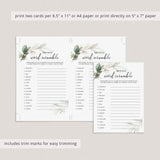 Gold & Greenery Birthday Word Scramble Game with Answers Printable
