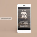 Brown Bear Baby Shower Invite Set Templates