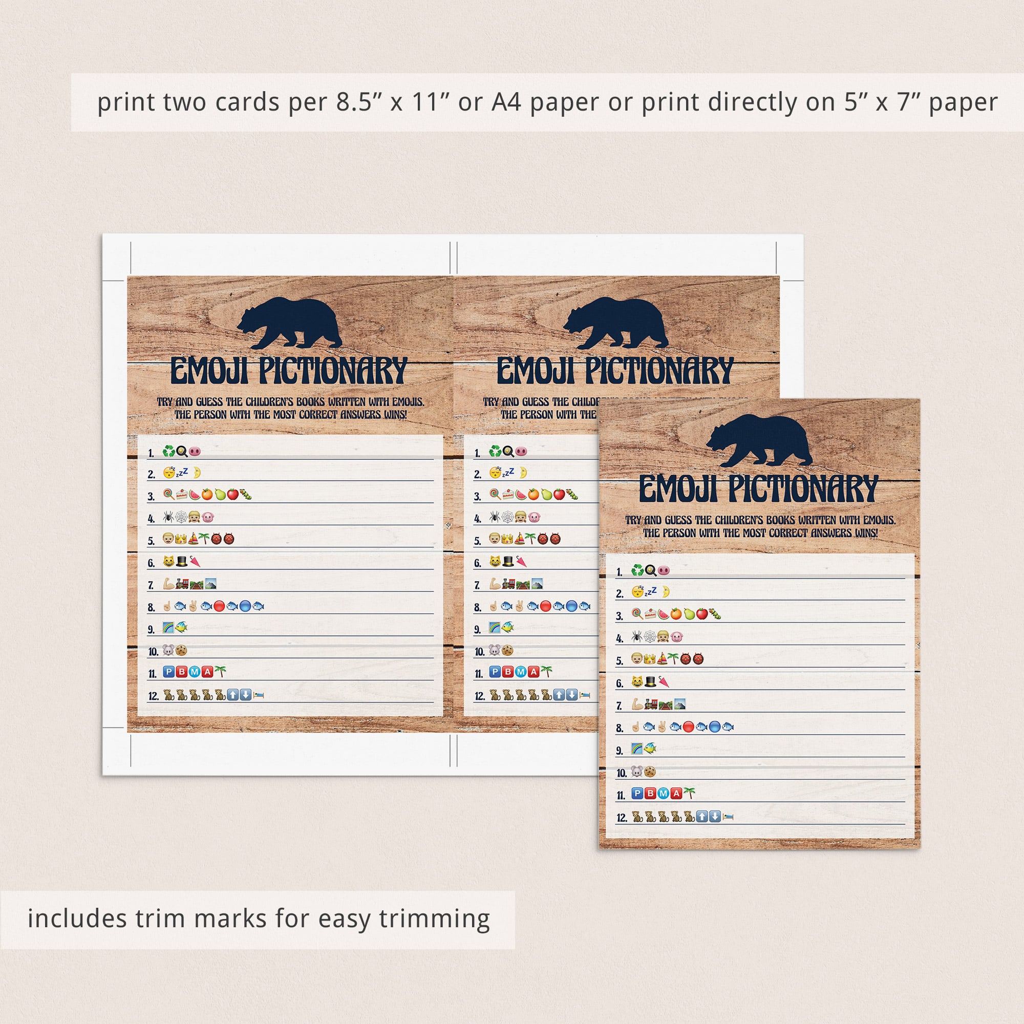 Woods baby shower game backer by LittleSizzle