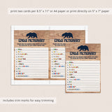 Woods baby shower game backer by LittleSizzle