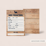 Woods baby shower game cards by LittleSizzle