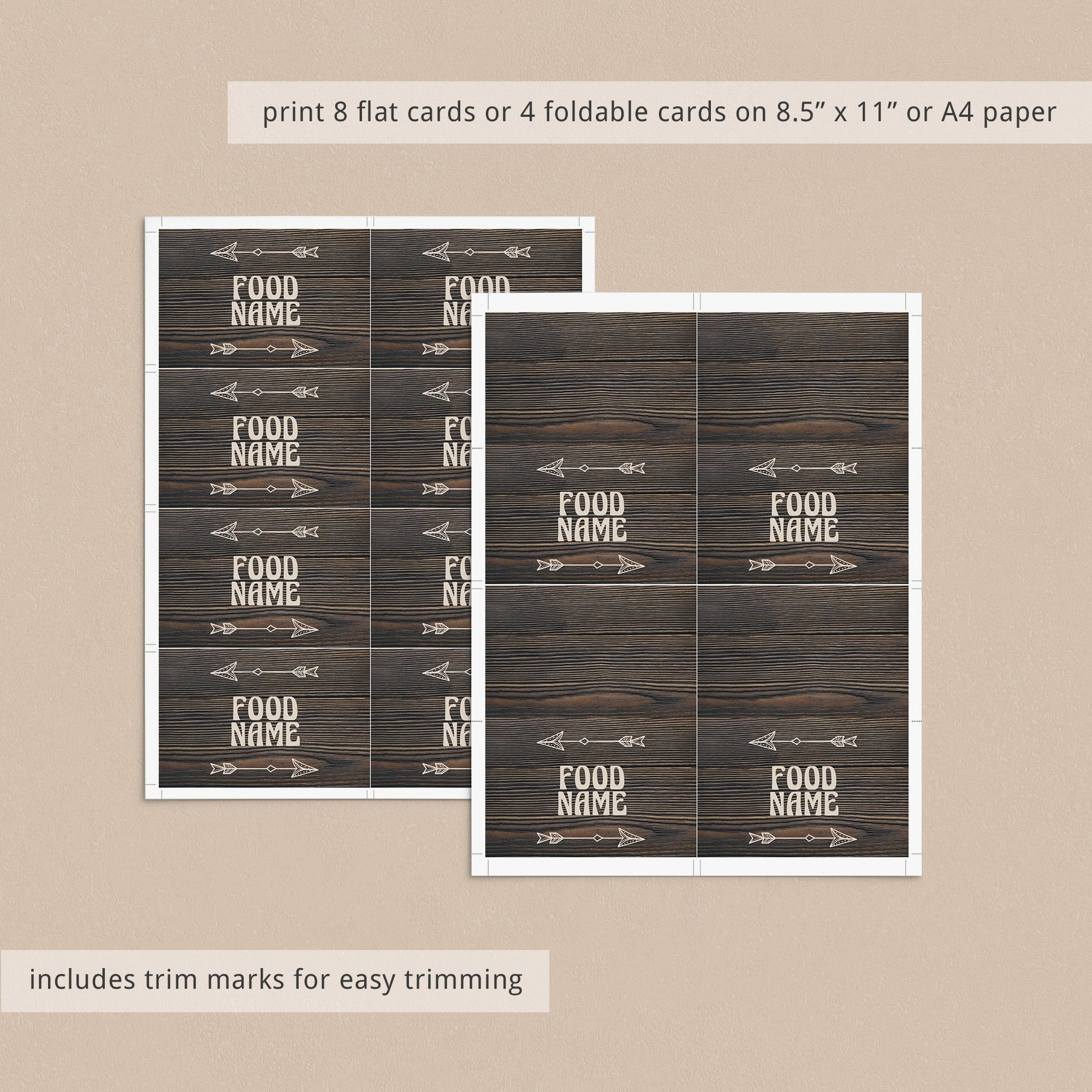 DIY forest party decor food label cards by LittleSizzle