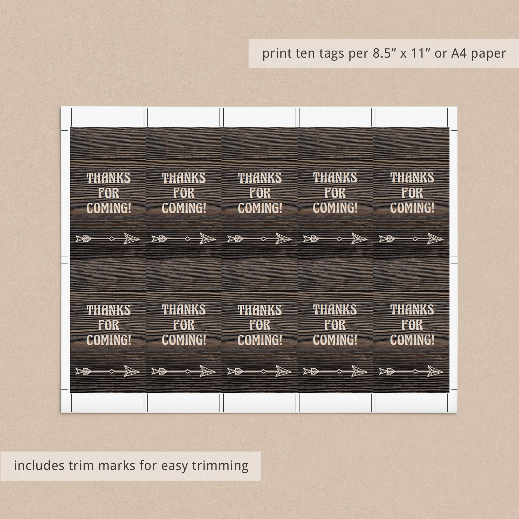 Woodland favor tag template download by LittleSizzle