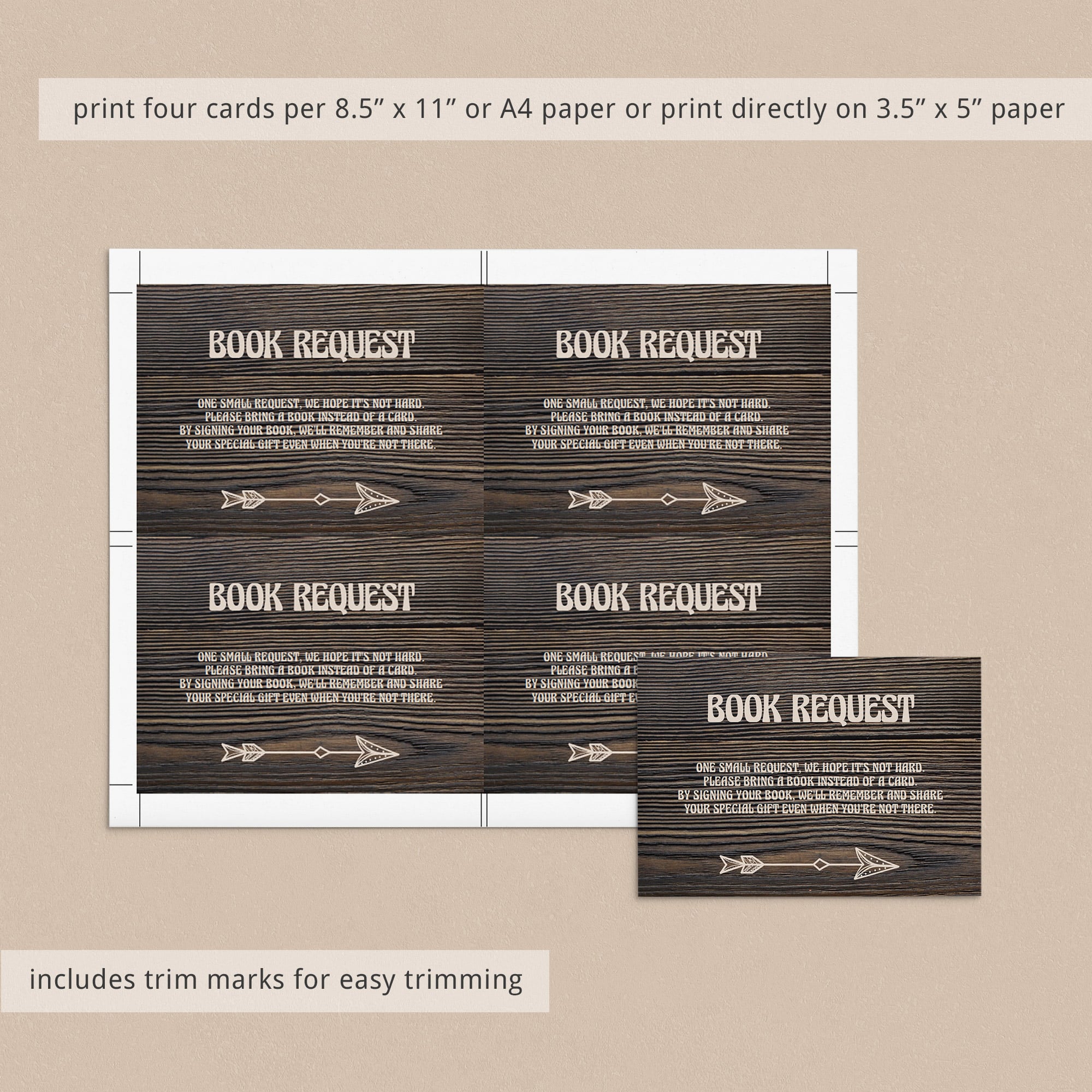 Editable baby shower card book request by LittleSizzle