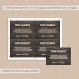 Editable baby shower card book request by LittleSizzle