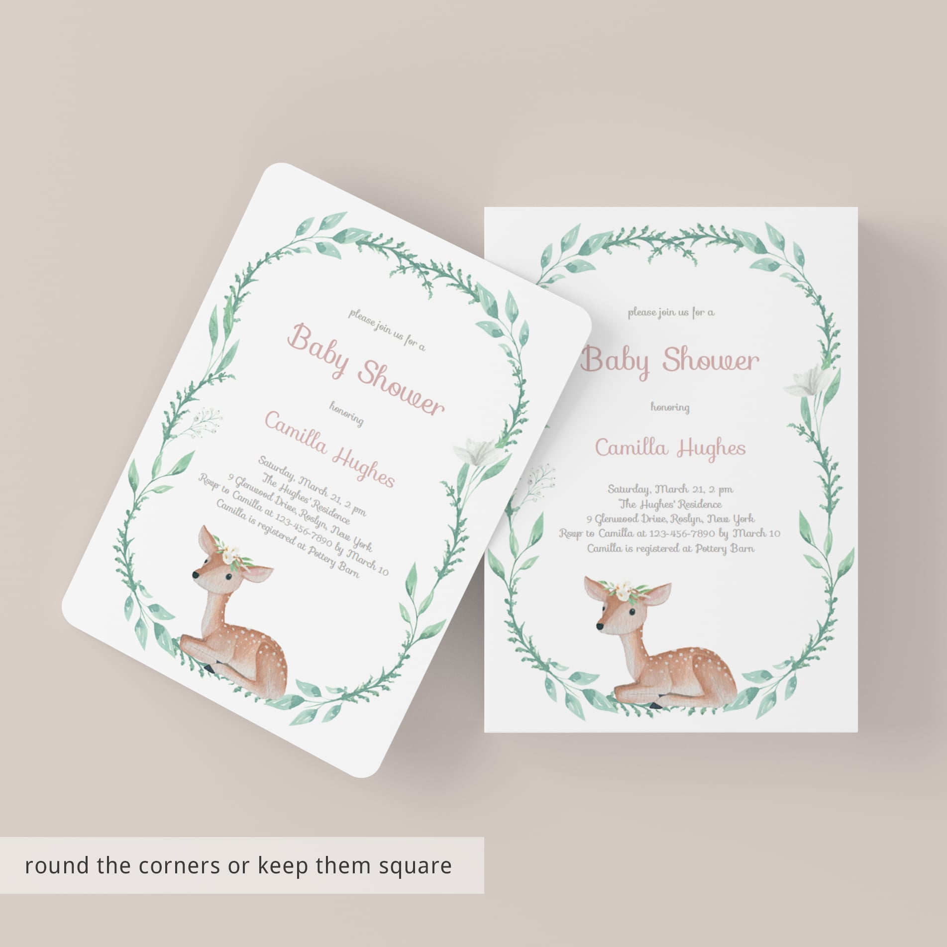 Little Doe baby shower invite template by LittleSizzle