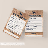 Rustic Baby Prediction Cards Printable