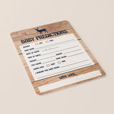Rustic Baby Prediction Cards Printable