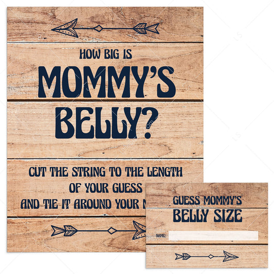 Rustic baby shower game how big is mommys belly by LittleSizzle