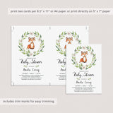 Forest Animals Baby Shower Invitation Set Templates