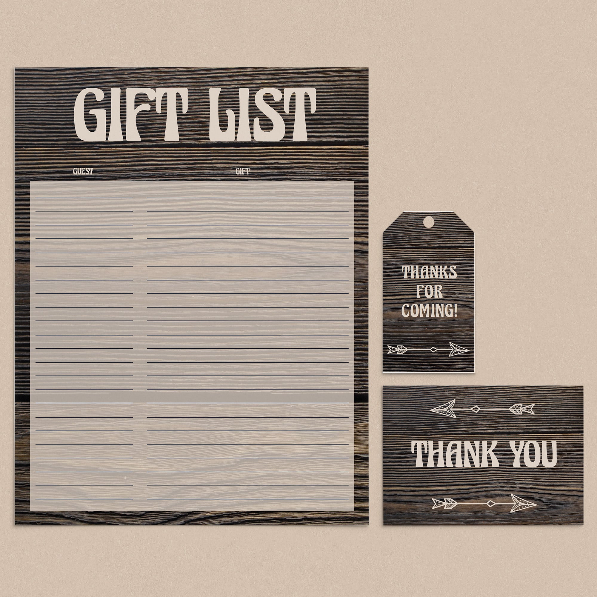 Woodland party supplies printables instant download by LittleSizzle