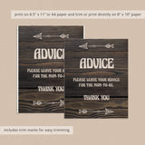 Rustic Wood Baby Shower Advice Sign Printable