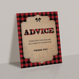 Lumberjack baby shower advice sign by LittleSizzle