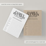 Family Reunion Game Word Scramble with Answer Key Printable