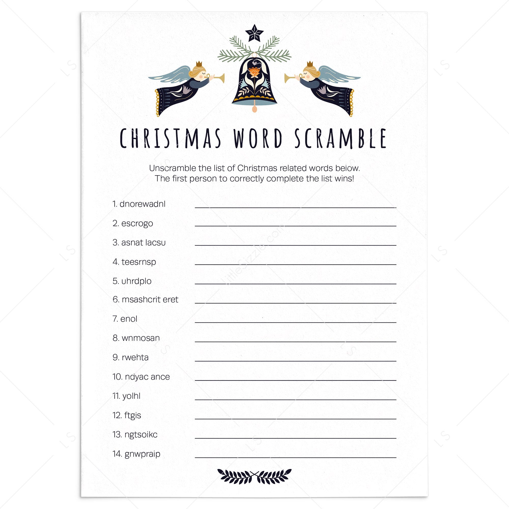 Christmas Word Scramble
