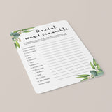 Greenery Bridal Shower Full Package Eucalyptus Printable