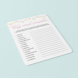 Instant download pink baby shower word scramble game by LittleSizzle