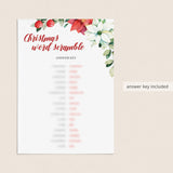 Christmas Word Scramble Game Printable