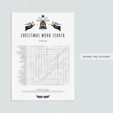 Word Search Christmas Themed Party Game Printable