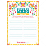 Cinco de Mayo Word Game Printable by LittleSizzle