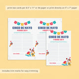 Cinco de Mayo Game for Kids Printable Word List