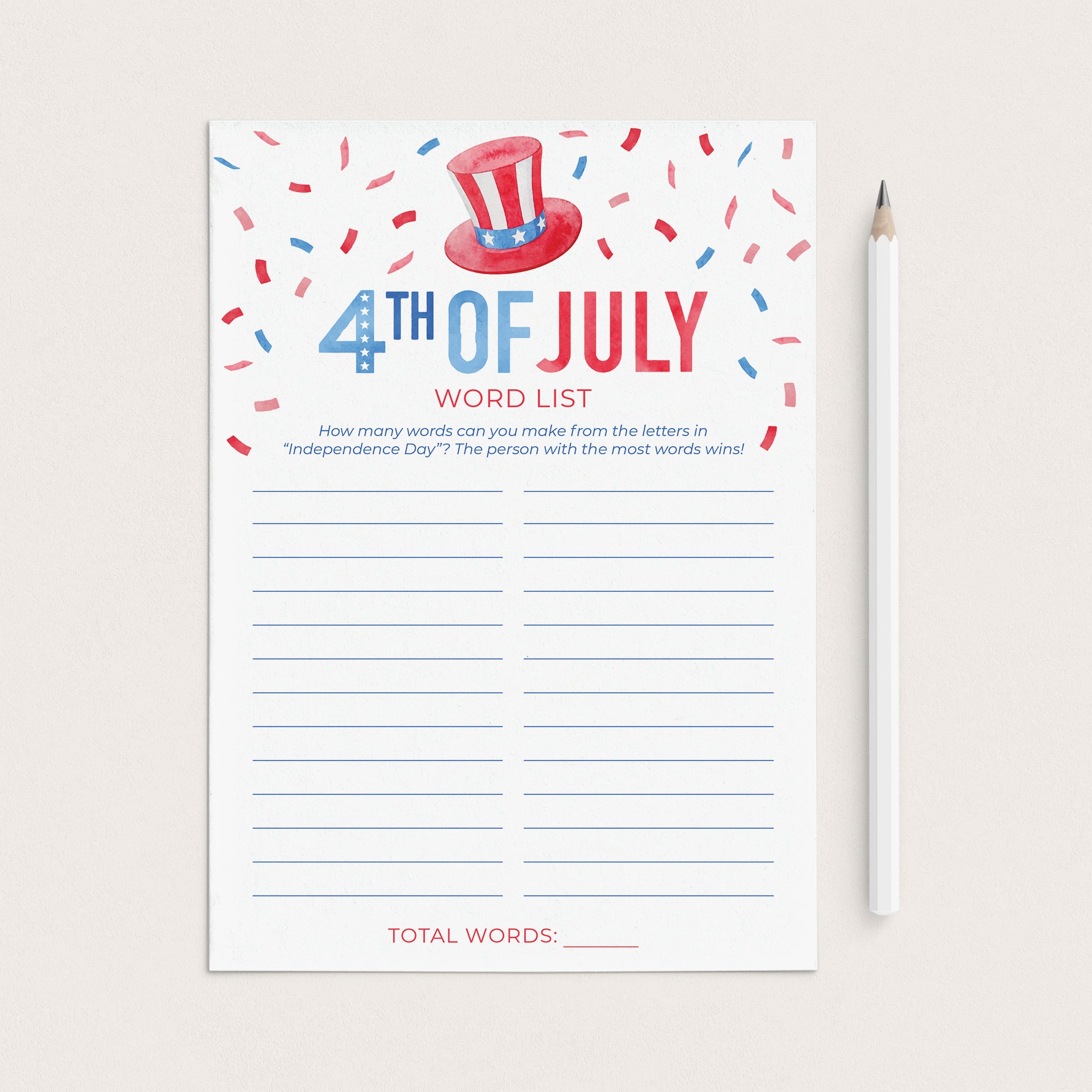 Fourth of July Game for Kids Printable by LittleSizzle