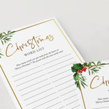Easy Christmas Word Game for All Ages Printable